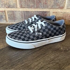 Vans Lace-Up Black and Gray Checkered Skater Sneakers, Size Youth 4